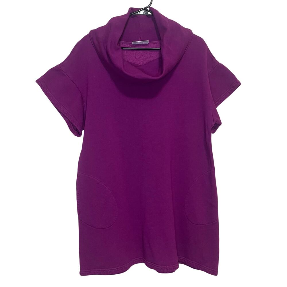 Bryn Walker Purple Small Cowl Neck Bamboo/Cotton Branson Lagenlook Tunic Top